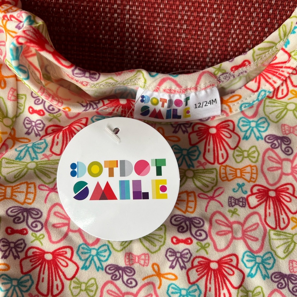 Dot Dot Smile Ballerina Twirl Dress Multi Color Bows Print NWT